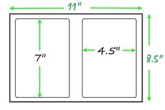 600 Wing Office Premium Blank Shipping Labels Self Adhesive Half Sheet 7 x 4.5