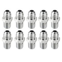 10Pack Hydraulic Hose Adapter Fittings 3/8″ JIC 37° Male x 1/4″ NPT Male w/Cover