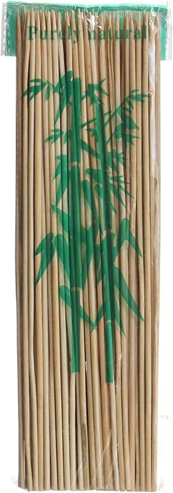 12 Inch 300 CT Bamboo Skewers 4mm Natural Bamboo Thick Wooden Round BBQ | 100/Pk