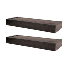 Four Seasons Courtyard 18″ Modern Floating Shelf Holds 15 lbs, 2 Pack, Espresso