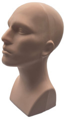 3PCS, 15:”all, Male Mannequin Head, Table Top Display, Durable PE Plastic, Flesh