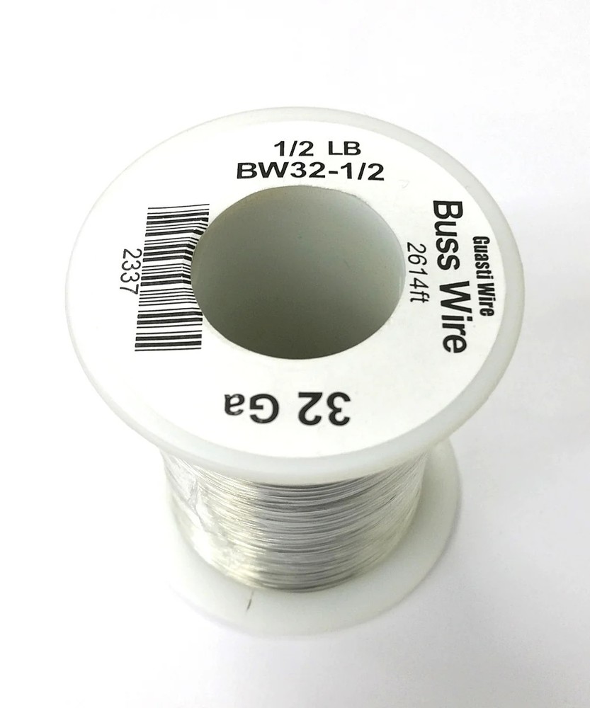 BW32-1/2, 32 Gauge Tinned Copper Bus Wire, 1/2 Pound Roll (2,614′ Approx.) 32AWG