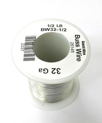BW32-1/2, 32 Gauge Tinned Copper Bus Wire, 1/2 Pound Roll (2,614′ Approx.) 32AWG