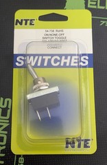 54-738 – NTE – SWITCH – TOGGLE BAT HANDLE – SPST – ON-NONE-OFF – 1000VRMS