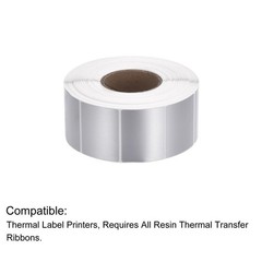 Rectangle Label Sticker Metallic Silver 1.57×1.18 Inch 1 Row 1500 Label 1 Roll