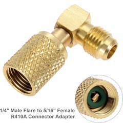 R410A Adapter Kit Mini Split Adapter With Thread: 1/4″ Male, 5/16″ Female