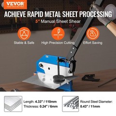 Hand-Powered 5in Metal Shear with 110mm x 6mm Capacity, Sturdy Q235 Base