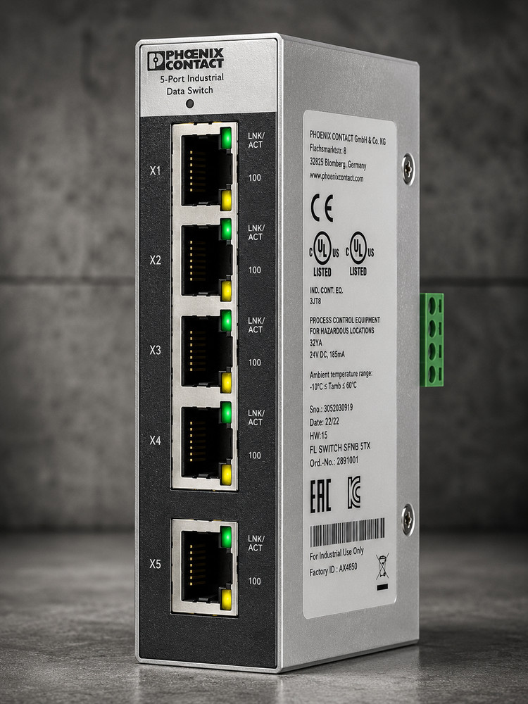 Phoenix Contact 2891001 Industrial Ethernet Switch – FL SWITCH SFNB 5TX
