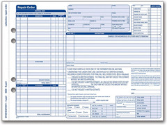 Garage Repair Order Forms, 8.5 x 11.44 Inches, 3 Part, 50 Sets, White and Canary