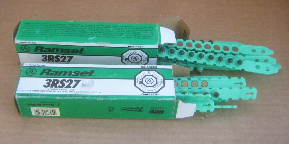 Ramset 3RS27, 200 Count (2 Boxes of 100) Green Strip