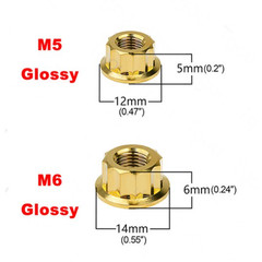 Titanium Nuts Flange Lock Nut for Bike Motorcycl Car Fasteners M5/M6/M8/M10/M12