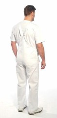 Portwest S810 Bolton White Cotton Painters Bib Overalls with Knee Pad Pockets