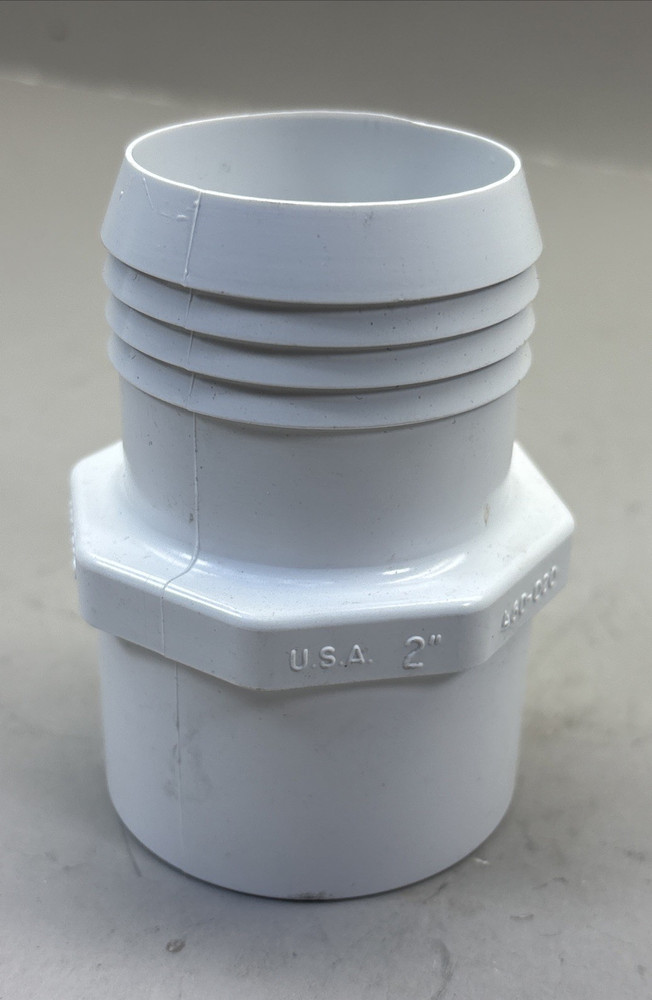 LOT of 5 – 2″ 460-020 PVC Hose Pipe Fitting Adapter Barbed Spigot Connection