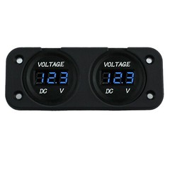 DC 12/24V Car Dual Battery RED LED Digital Volt Meter Boat Voltage Marine Gauge