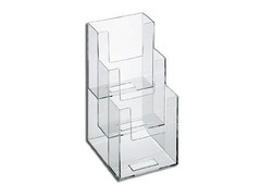 Dazzling Displays Clear Acrylic 3-Tier 4″ x 9″ Countertop Brochure Holder