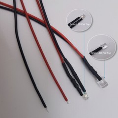100PCS 3mm 5mm Flat Top LED lights Pre Wired 12V 24V 2pin light-emitting diode