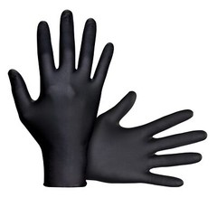 Raven 66518 Safety Powder Free Examination Black Nitrile Gloves 7 Mil Large