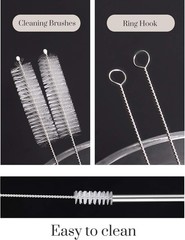 Set of 4 Reusable Metal Straws, 10.5” 265mm, 4Pcs – 0.24″∅
