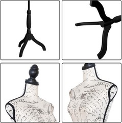 Female Mannequin Torso with Plastic Tripod Base Stand 58″-67″ Adjustable Height