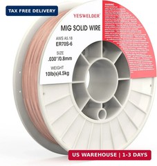 YESWELDER MIG Welding Wire, ER70S-6 Solid Carbon Steel, .030 Inch 10LB (0.8mm 4.