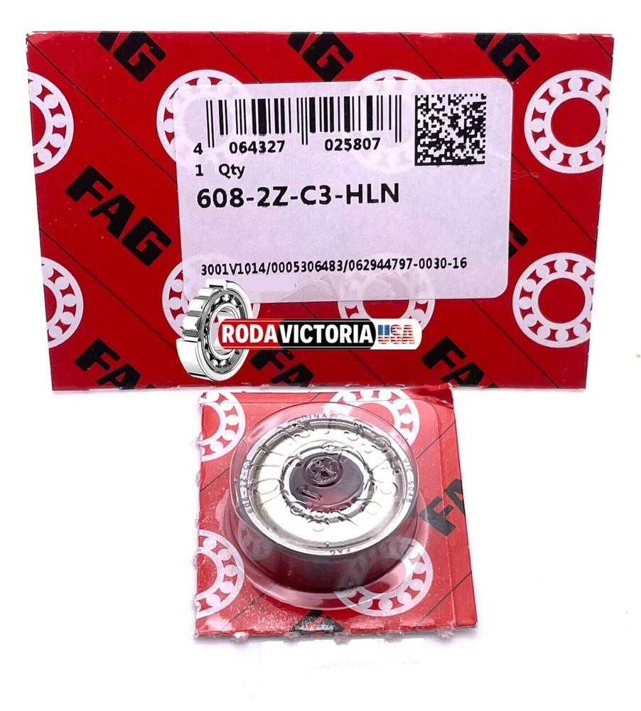 FAG 608-ZZ C3 Ball Bearing 8x22x7 Dual Shielded Metal Chrome Skateboard 608Z
