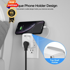 Cruise Ship Approved Outlet Extender, Non Surge Protector Power Strip White