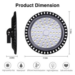 2 Pack 200W Watt LED UFO High-Bay Warehouse Light GYM Industrial Shop Area Lamp