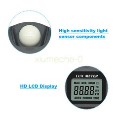 NEW 0~200,000lux Range Light Meter Illuminometer lux/fc Photometer Tester