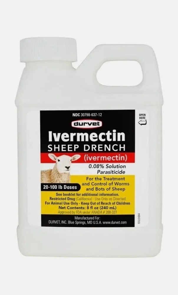 Durvet Sheep Drench Dewormer Wormer 8 fl oz 240ml 02/2027