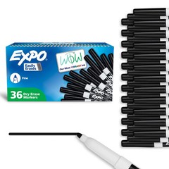 EXPO Dry Erase Markers Low Odor Ink Black, Fine Tip Vibrant Ink – 36 Count
