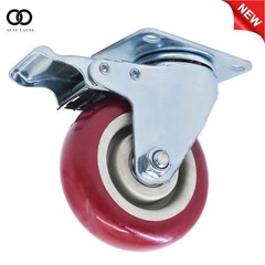 4Pcs 4 Inches Caster Wheels Locking Casters with Brake Swivel Plate Castors