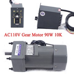 110V 90W AC Gear Motor Electric Motor Variable Reducer Speed Controller 1:10 US