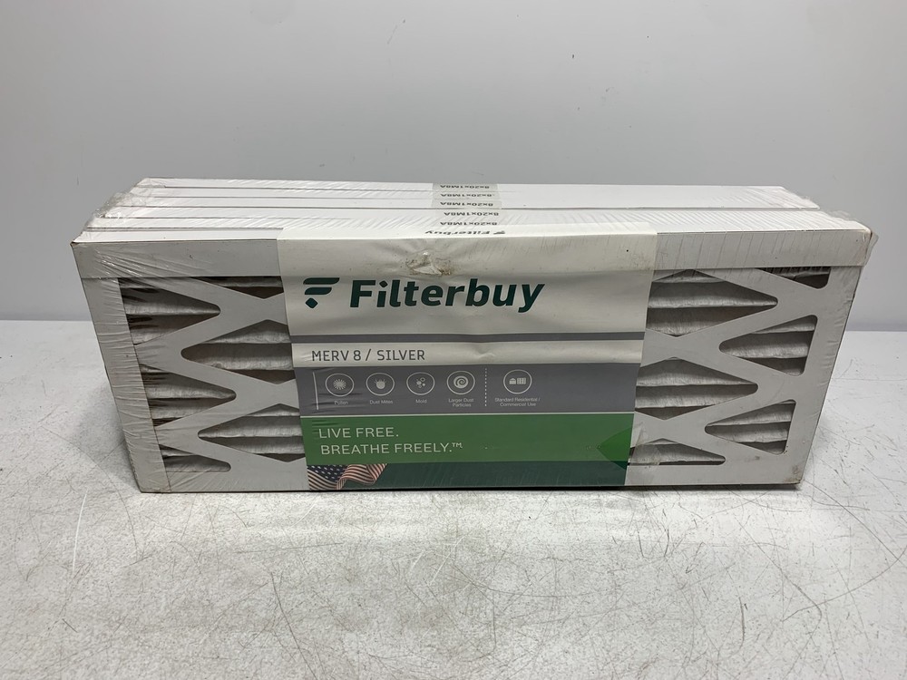 Filterbuy 8x20x1 M8A Air Filter MERV 8 Pleated HVAC Filters (pk of 6)