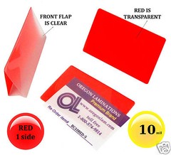 500/pack Red 1 side Business Card Laminating Pouches 2-1/4 x 3-3/4 Hot 10 Mil