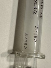 Vintage Becton Dickinson Yale B-D Lok 50cc Glass Syringe