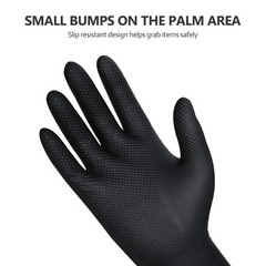 Black Reusable Latex Gloves for Salon Hair Color Dye and Daily Use Medium Size