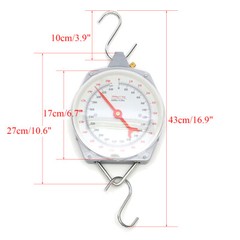 Portable 200Kg/440LBS Hang Up Spring Scale Dial Weight Accurate Hanging Scale