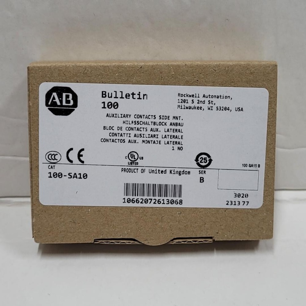 Allen Bradley 100-SA10 Auxiliary Contact Side Mount, 1 NO Contact