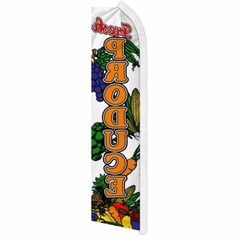 “FRESH PRODUCE” advertising super flag swooper banner business food fruit market