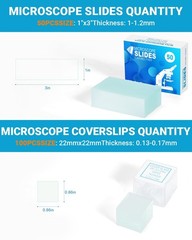 Microscope Slides and Covers Kit – 50 Blank PreCleaned Glass Slides for Micro…