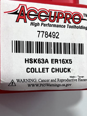 ACCUPRO Collet Chuck: 0.0313 to 0.375″ Capacity, ER Collet, Hollow Taper Shank