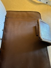 Rosetti Brown Faux Leather 6-Ring Pocket Planner Organizer Wallet 6”x4” No Box ￼