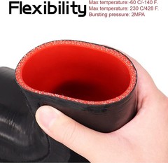90 Degree ID 3Inch to 4Inch Elbow Coupler Silicone Hose 4-Ply with 2PCS Stainles