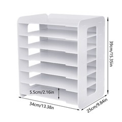 Horizontal Seven Layer File Organizer 7 Tier Tray Paper Sorter Holder Organizers