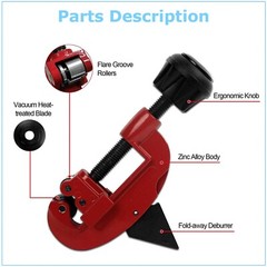 Pipe Tube Cutter 1/8″ to 1-1/8″ OD Copper Brass Aluminum PVC Plumbing HVAC Mini