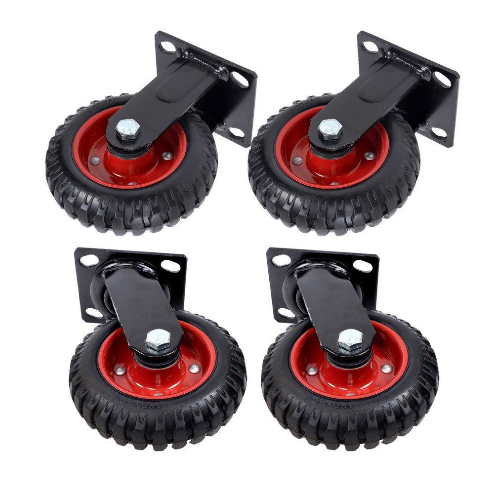 4 Pack 6 Inch Heavy Duty Caster Wheels Fixed Caster Wheels Swivel Caster Wheels
