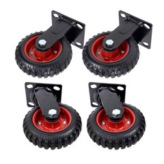 4 Pack 6 Inch Heavy Duty Caster Wheels Fixed Caster Wheels Swivel Caster Wheels