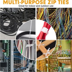 Cable Zip Ties Nylon Wire Ties Tensile Strength Self-Locking Nylon Tie Straps