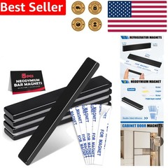 5x Strong Neodymium Bar Magnets, Black Waterproof Epoxy Coated, 60x10x3mm