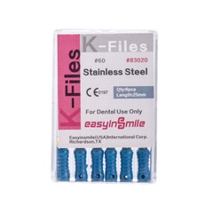 60pc Dental Endo Root Canal File K-files 25mm Stainless Steel Hand Files #6#8#10